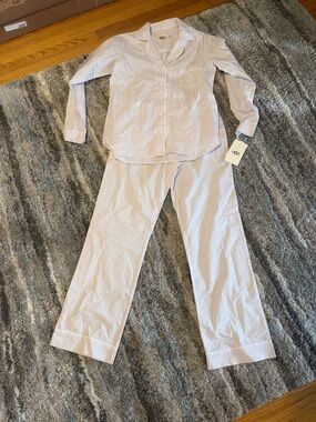 UGG Light Blue and White Striped Pajama Set